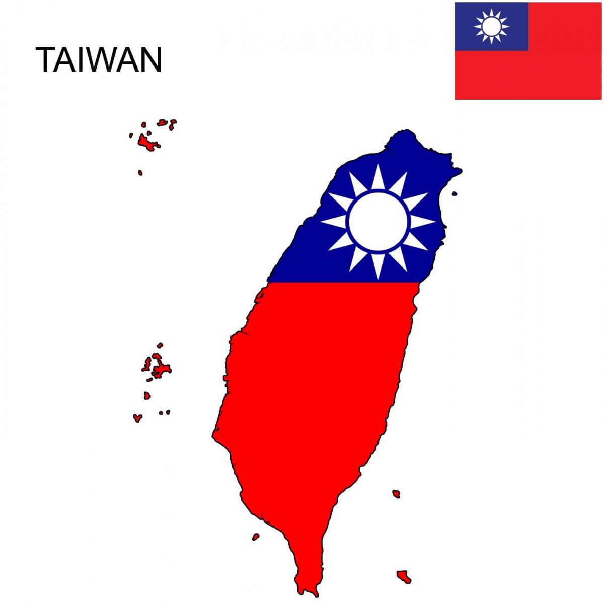 Peta Taiwan bendera