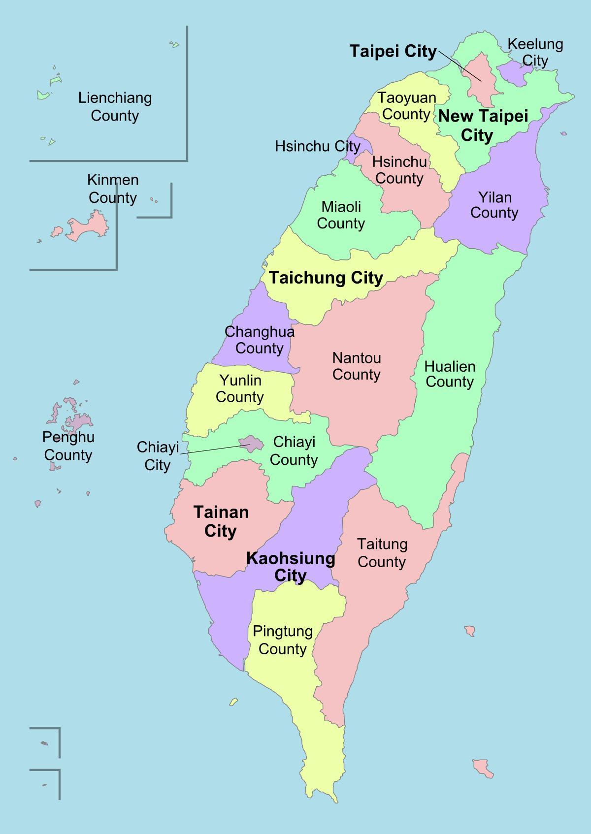 Peta Taiwan daerah 