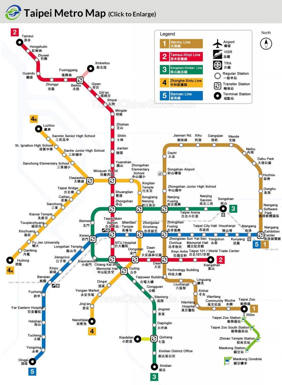 Peta kereta bawah tanah Taiwan