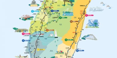 Bersepeda di sekitar Taiwan jalan bersepeda peta