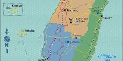 Taiwan tarikan pelancong peta
