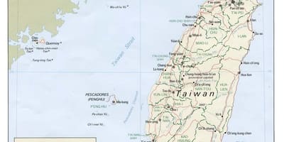 Peta Taiwan yang meriah dengan tarikan